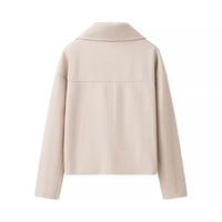 Fashion Casual Plus Size Lapel Double Breasted Woolen Coat Top