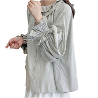 Artistic Retro Cotton-Linen Shirt Womens New Season Style