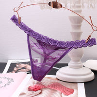 Women's Thong Transparent Seamless Seductive Lace Pure Color