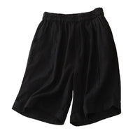 Summer High Waist Slimming Cotton Linen Wide Leg Shorts
