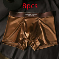 Men's Satin Light Luxury Ice Silk Underwear Summer Breathable Boxers Shorts New Boxers