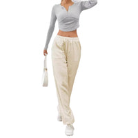 Sloppy-chic Ice-silk Draped Wide-leg Trousers