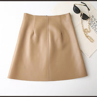 Bag Hip High Waist Thin Sheep Skin Skirt