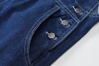 Denim Overalls Women Spring And Autumn Korean Style Loose Design Straight-leg Jumpsuit