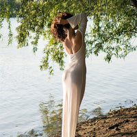 Elegant Floor-length Solid-color Versatile Dress