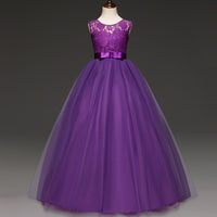 Big Children's Lace Wedding Dress Long Puffy