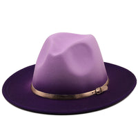 Autumn Winter Spray Painted Wool Jazz Hat