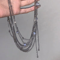 Hot Girl Style Silver Multi-layer Tassels Waist Chain