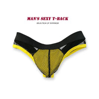 Men's Fishnet T-back Thin Belt