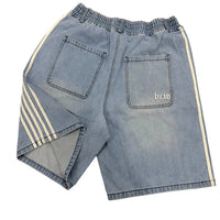 Hip Hop Striped Embroidery Baggy Denim Shorts