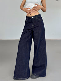 Fashion American Retro Wide Leg Jeans For Women