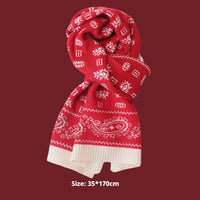 New Year Gift Red Lovers Wild Plaid Warm Wool Scarf