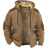 Multi-color Solid Color 3D Printing Digital Printing Hooded Sweater Brown Lining Cotton-padded Jacket