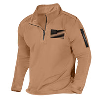 Men's Sports Fashion Zipped Stand Collar Long-sleeved Sweater