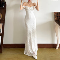 Long Skirt High-waisted Sexy Figure-hugging Solid-color Dress