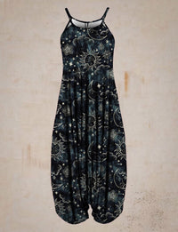 Printed Harem Hanging Crotch Jumpsuit