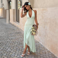 Fitted Waist V Neck Sheath Dress
