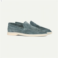 One-pedal Driving Flat Shoes With Frosted Suede
