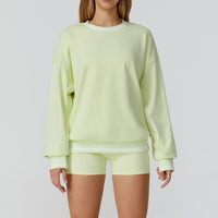 Contrast Color Sweatshirt Long Sleeve Loose Round Neck Fashion Sweater