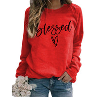 Love Print Round Neck Women's Top