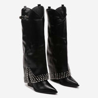 Women's Frosted Rivet Pantyhose Boots