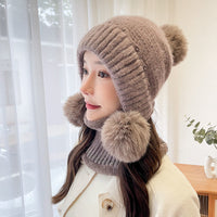 Add Velvet Padded Knitted Hat Ear Protection Warm