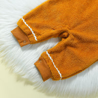 Children's Clothing Christmas Infant Fur Solid Color Hooded One-piece