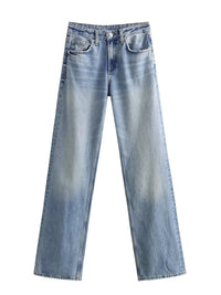 Autumn And Winter Jeans High Waist Straight Pants Women's Wide-leg Pants