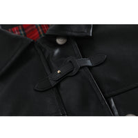 Plaid Stitching Two-side Jacket Coat