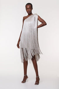 Sleek And Playful Tassel Skirt Party Dress