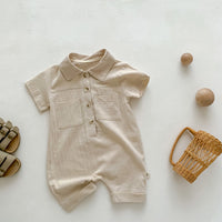 Western Style Summer Boy Short Sleeve Rompers