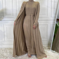 Autumn And Winter Knitting Muslim Cardigan Sweater Long Coat