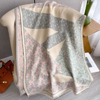 Korean Style Ins All-match Floral Print Shawl Winter Cashmere-like