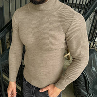 High-neck Slim-fit Long-sleeve Knitted Pullover Base Shirt