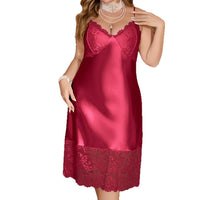 Womens Summer Lace-Patchwork Camisole Nightdress