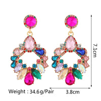 Crystal Wreath Drop Earrings Sparkly Rhinestone Statement Jewelry For Women Wedding Party Prom Festival Daily Wear