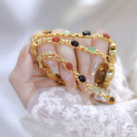 Natural Jade Multi-treasure Bracelet Fu Lu Shou