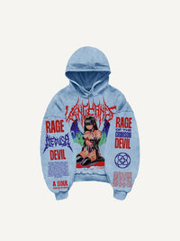 Men's Printed Hooded Loose Retro Sweatshirt