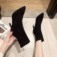 Womens Spring Autumn Stiletto Mid-Calf Boots