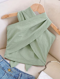 Womens Simple Stylish Versatile Halterneck Sleeveless Tank Top