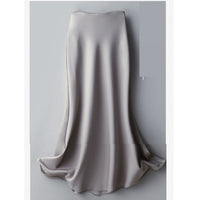 Printed Elastic Waist Slimming Large Hem Skirt