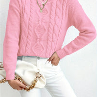 Women's Fashion Round Neck Pullover Knitted Sweater