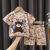 Children's Summer Pure Cotton Thin Short Sleeve Suit