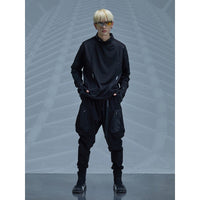 Concealer Spring New Black Heterogeneous Stitching Beam Black Trendy Tooling Casual Pants