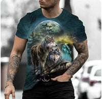 Retro 3D Animal Print Men's Short-sleeved T-shirt