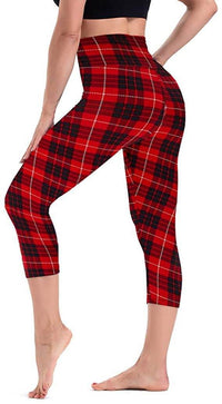 Slimming Cropped Pants High Waist Print Leggings