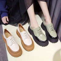 Ladies Casual Lace-up Color Matching Platform Shoes