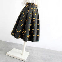 Classic Style Woolen Flab Hiding High Waist Skirt