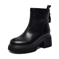 Autumn And Winter New Thick Bottom Chunky Heel Women's Ankle Boots