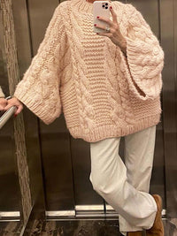 Loose Casual Versatile Solid-color Fashionable And Elegant Knit Sweater